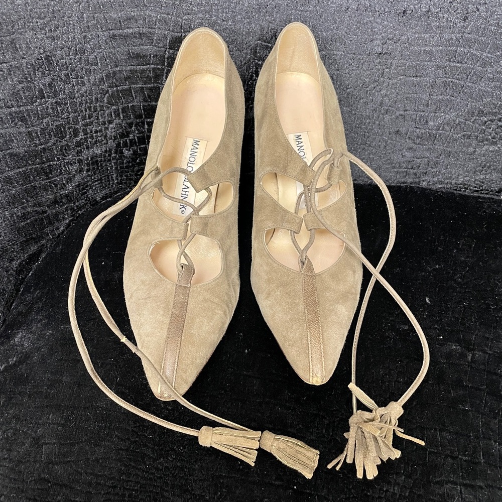 Manolo Blahnik | Vintage suede lace up heels